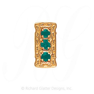 GS493 E - 14 Karat Gold Emerald Slide 